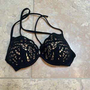 Shade & Shore Black and Gold Women's Bikini Top